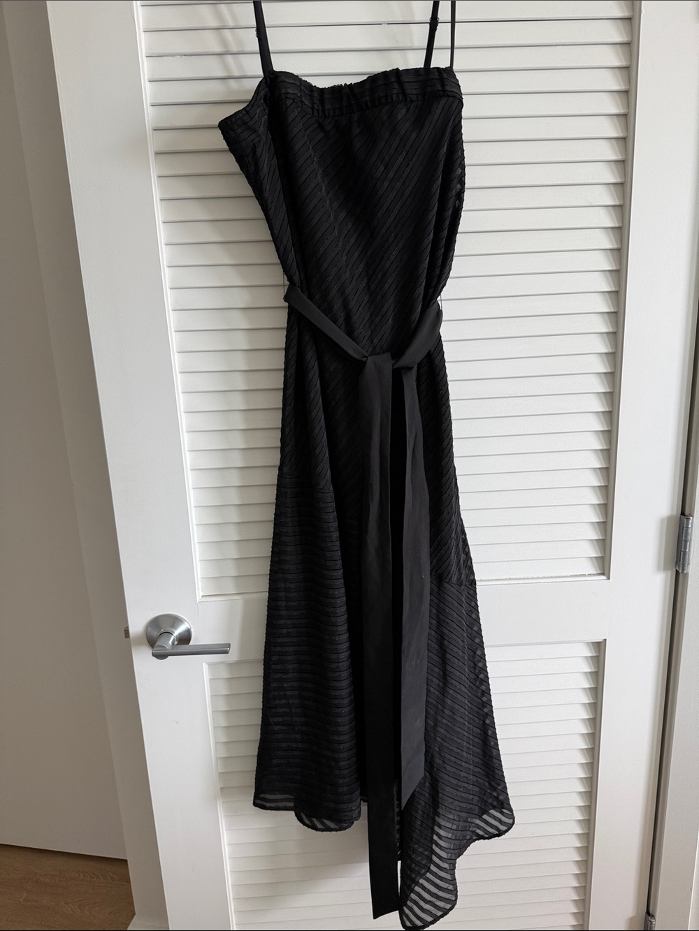 RACHEL Rachel Roy Black Textured Spaghetti-Strap Midi Dress